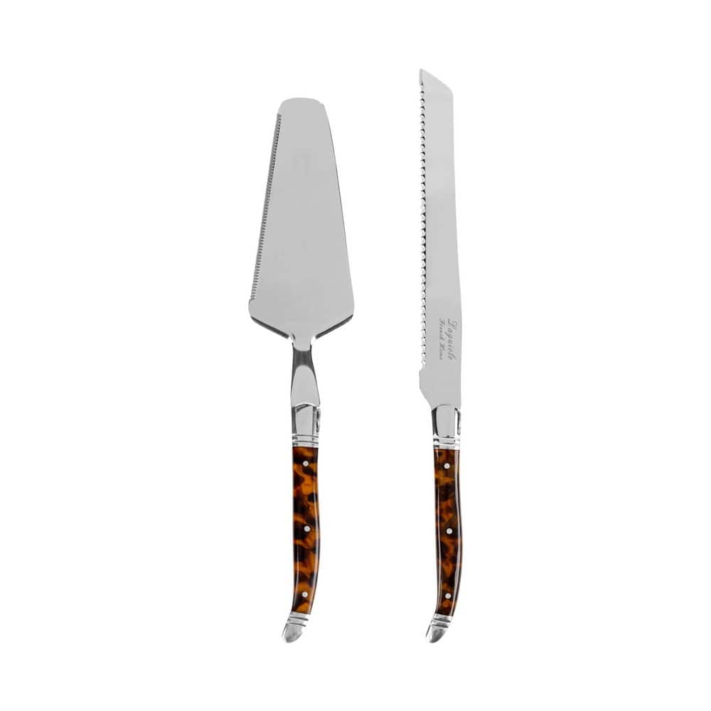 Connoisseur Laguiole 2-Piece Cake and Pie Stainless Steel Server Set with Tortoise Shell Handles - Hercitys