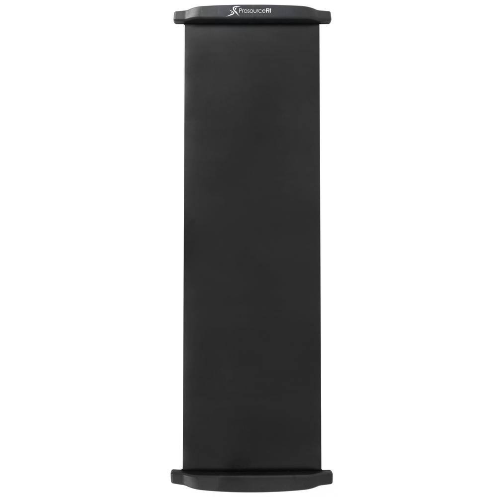 Black 72 in. x 20 in. Non-Slip PVC Exercise Slide Board with End Stops, Booties, and Carrying Bag (10 sq. ft. covered) - Hercitys
