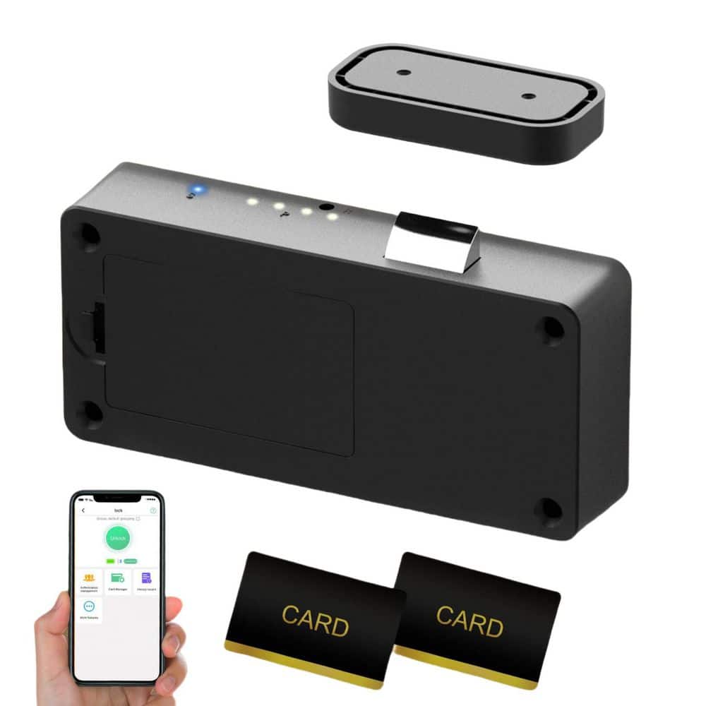 Smart Cabinet Lock Hidden No Drill Magnetic Baby Proofing Keyless RFID Bluetooth – Black Secure - Hercitys