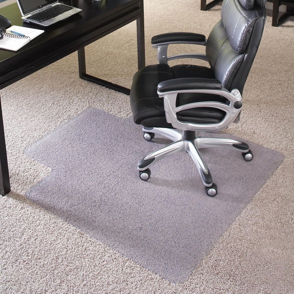 EverLife Chair Mat for Extra High Pile Carpet, 45 in. x 53 in. with Lip, Clear - Hercitys