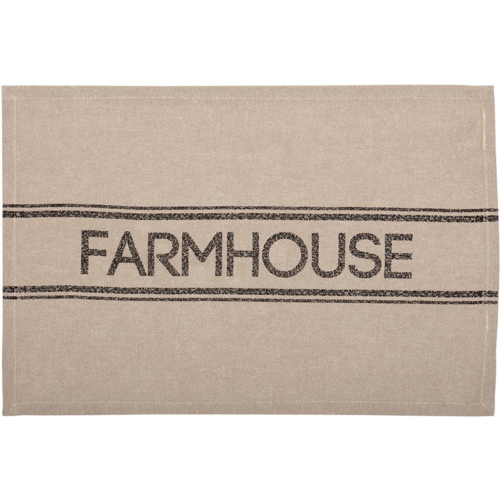 Sawyer Mill Farmhouse 12 in. W x 18 in. L Beige/Cream Khaki Asphalt Cotton Placemat (Set of 6) - Hercitys
