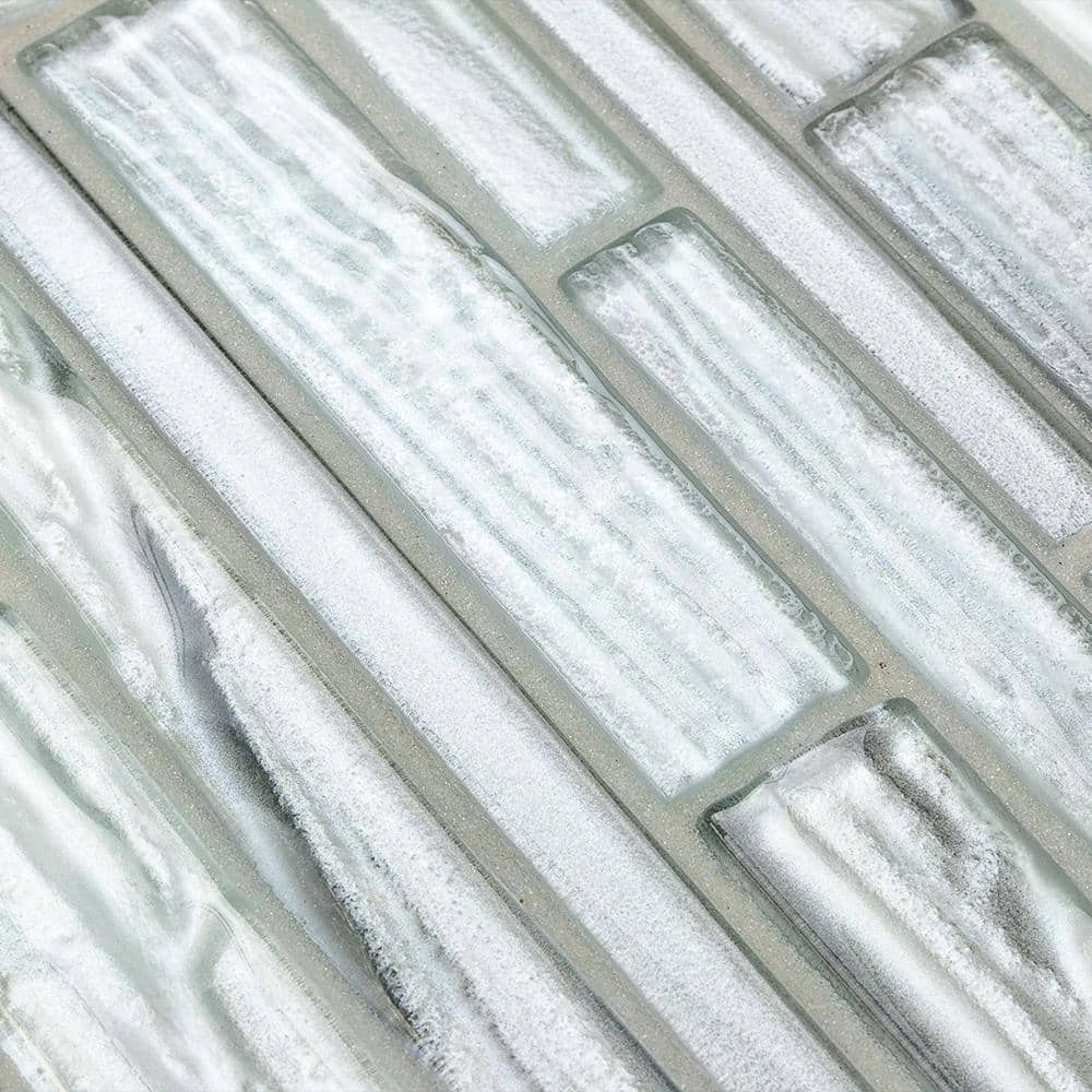 Midtown Sense Railroad Haze 11.87 in. x 12.62 in. Glass Wall Tile (1.04 sq. ft.) - Hercitys