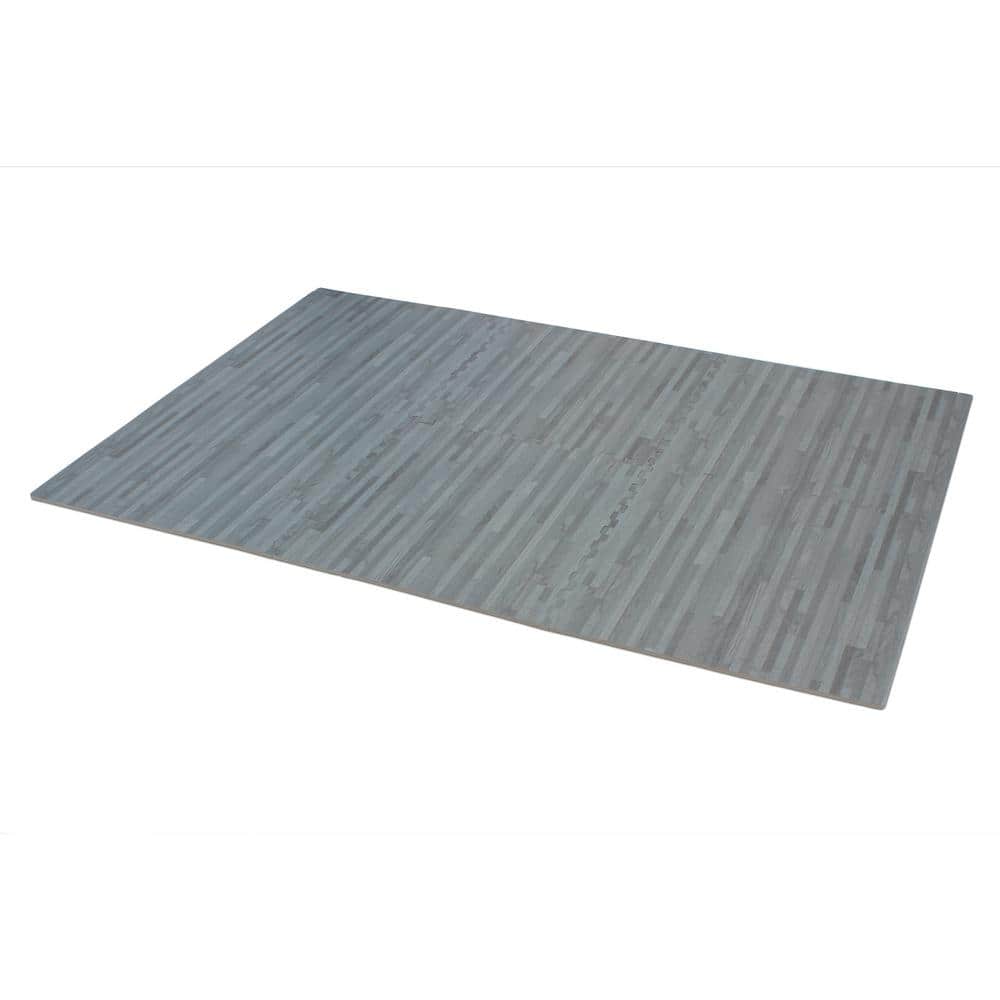 Slate Printed Wood Grain 24 in. x 24 in. x 3/8 in. Interlocking EVA Foam Flooring Mat (24 sq. ft. / pack) - Hercitys