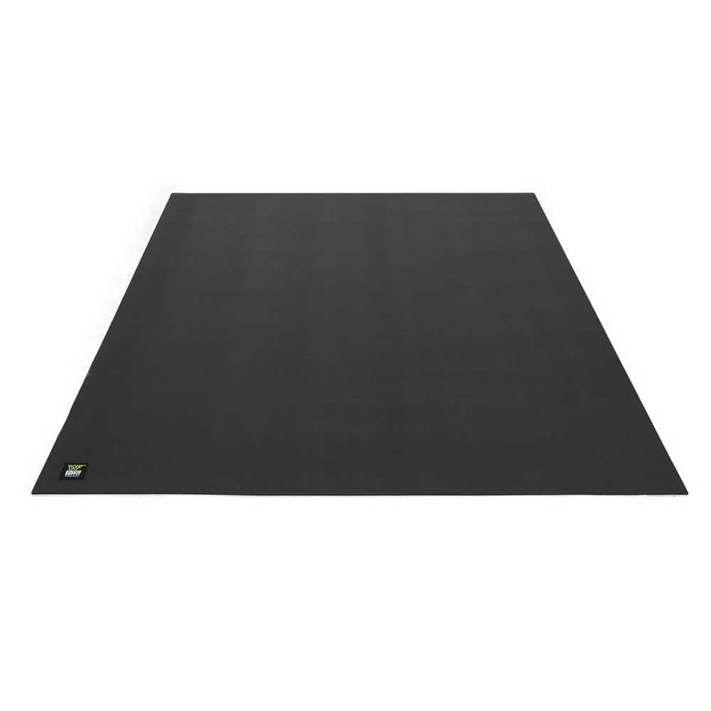 Black 60 in. W x 84 in. L x 7mm T Large Premium Vinyl Gym Flooring Mat Heavy-Duty Workout Mat Covers 35 sq. ft. - Hercitys