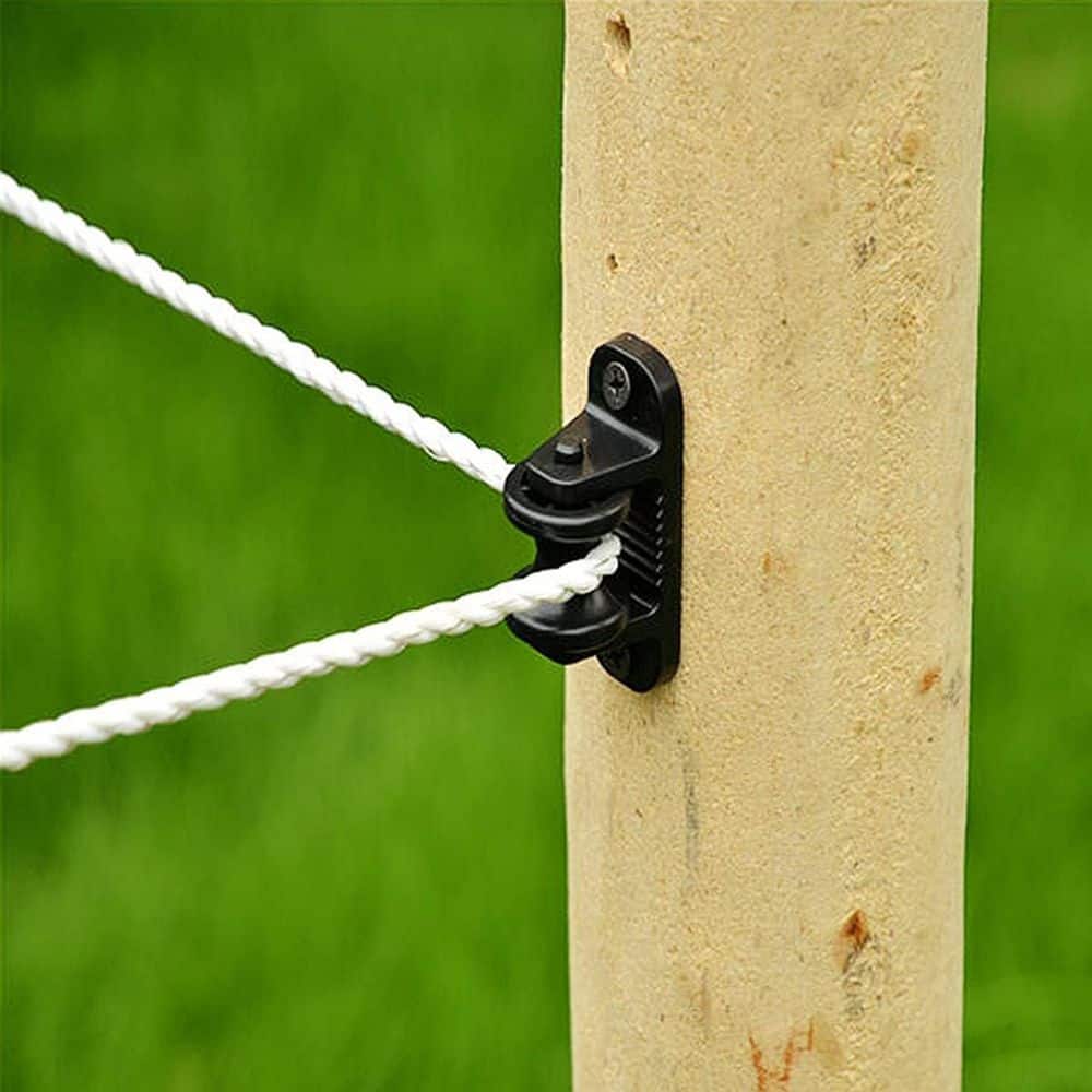 Fence Wood Post Roller Corner Insulators in Black (20 Packs) - Hercitys