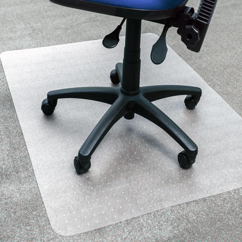 Ecotex BioPVC Clear 35 in. x 47 in. PVC Eco Friendly Carbon Neutral Rectangular Indoor Chair Mat for Carpet - Hercitys