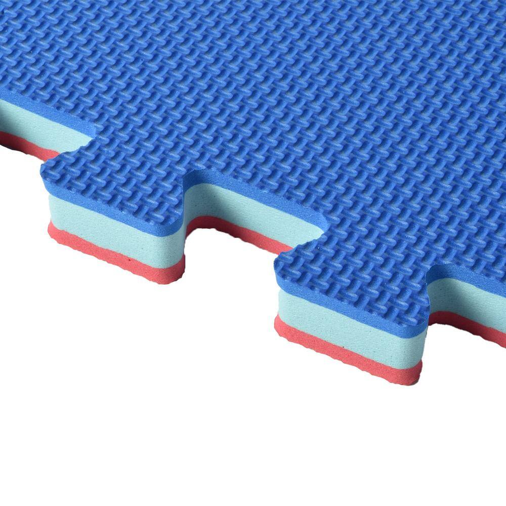 Home Sport and Play Red/Blue 24 in. W x 24 in. L Foam Exercise and Gym Interlocking Tiles (38.75 sq. ft.) (10-Pack) - Hercitys