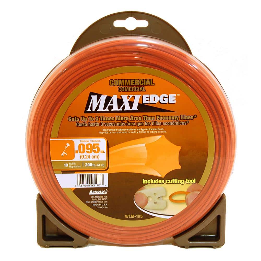 Commercial Maxi-Edge 200 ft. 0.095 in. Universal 6 Point Star Trimmer Line with Line Cutting Tool - Hercitys