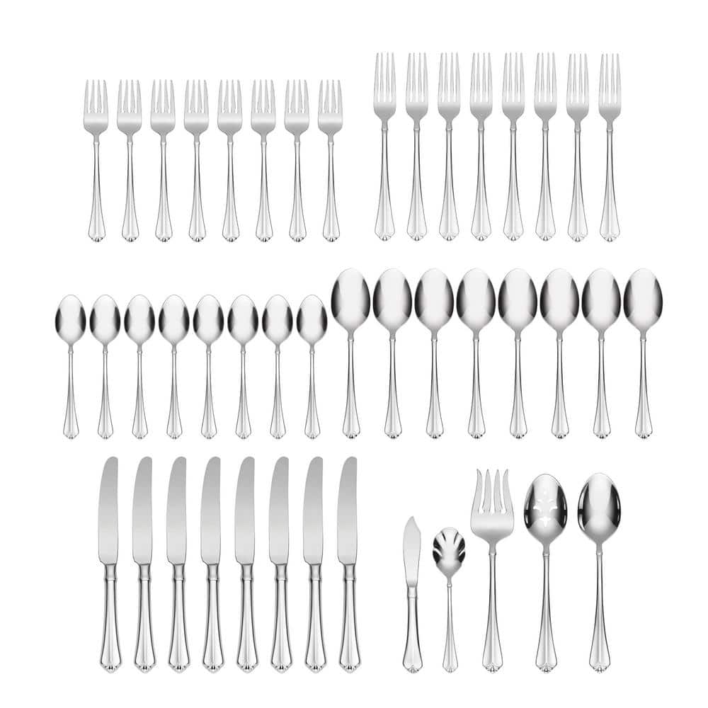 Julliard 45-Piece Silver 18/10 Stainless Steel Flatware Set (Service For 8) - Hercitys