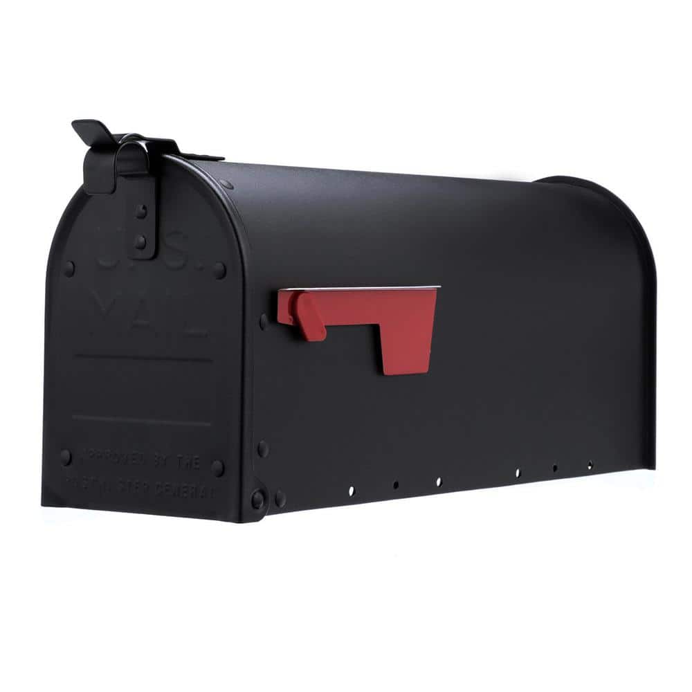 Admiral Textured Black, Medium, Aluminum, Post Mount Mailbox - Hercitys