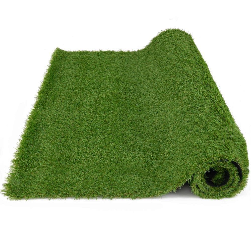 6 ft. x 10 ft. Green Artificial Grass Turf with Drainage Holes Nonslip Bottom 60 OZ Heavy - Hercitys