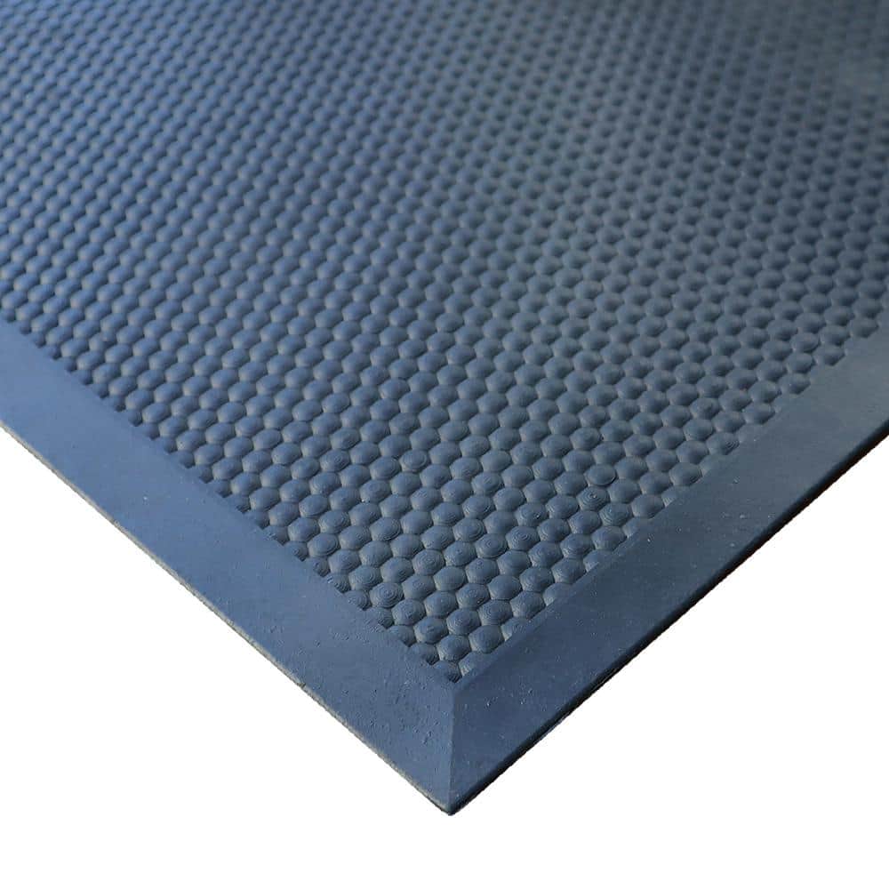 Black 36 in. x 48 in. Rubber Outdoor Playground Slide Landing Mat - Hercitys