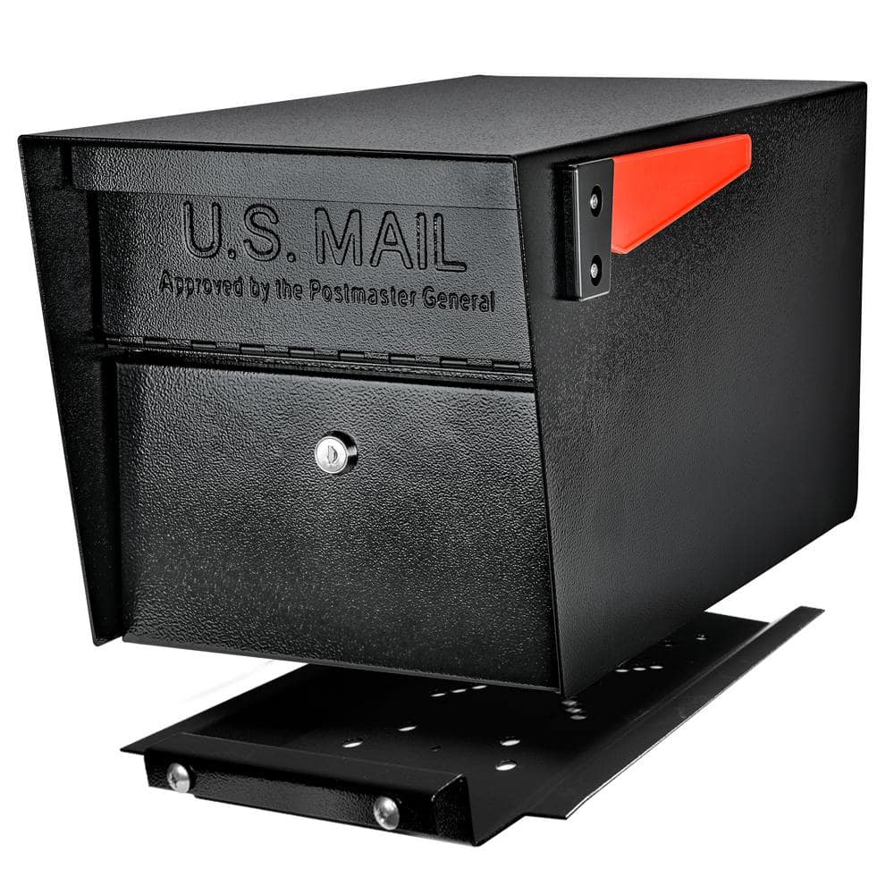 Mail Manager PRO Locking Post Mount Mailbox with High Security Reinforced Patented Locking System, Black - Hercitys