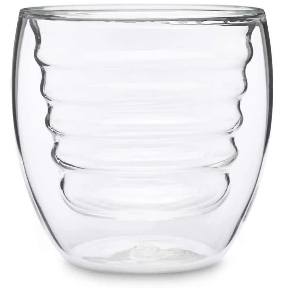 Curva Artisan Series 8 oz. Double Wall Beverage Glasses and Tumblers (Set of 4) - Hercitys