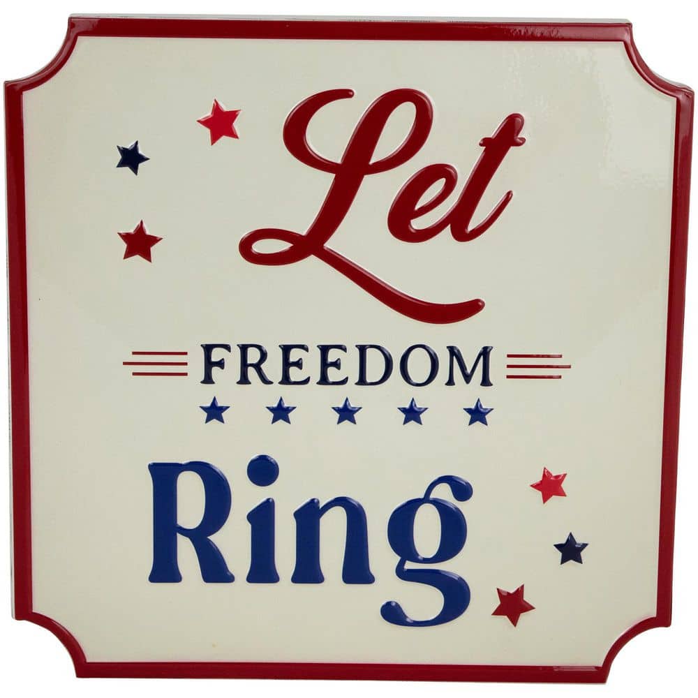 Let Freedom Ring Americana Metal Wall Sign-11.75 in. - Hercitys