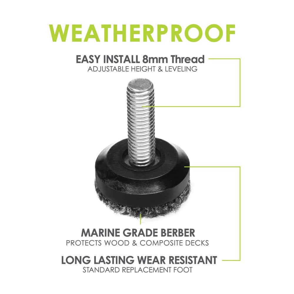 Gorilla Outdoor Threaded Berber Pads M8 Chair Glide - Hercitys