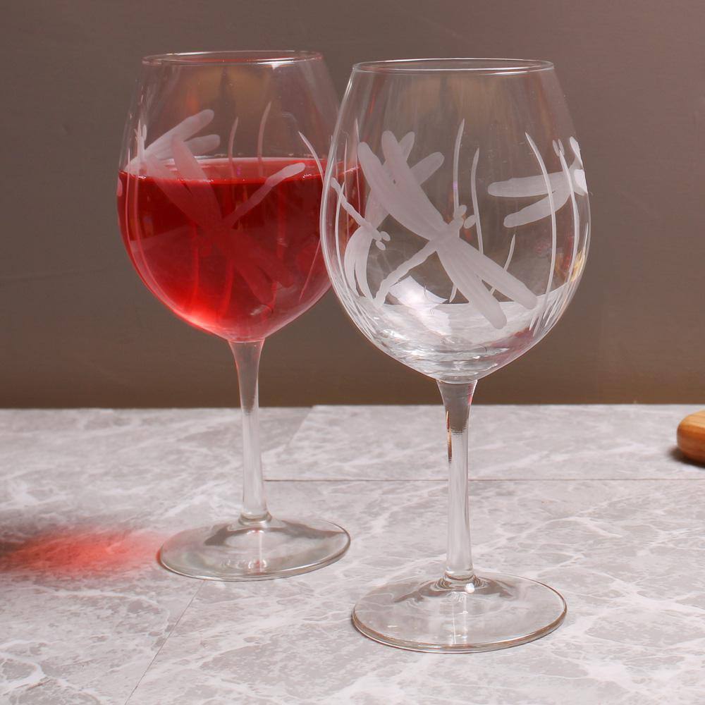 Dragonfly 18 oz. Balloon Wine Glass (Set of 4) - Hercitys