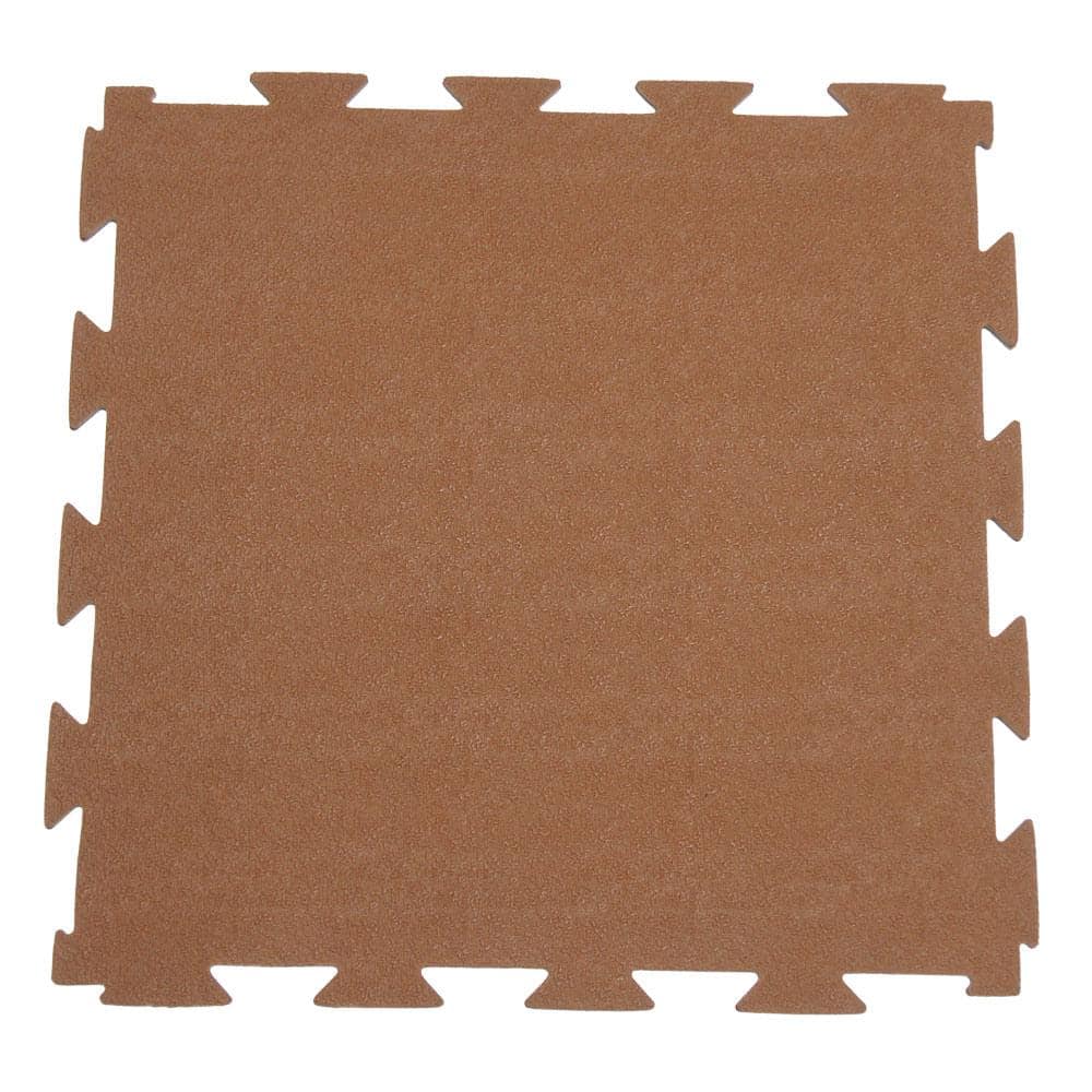 Terra-Flex 1/4 in. x 24 in. x 24 in. Chocolate Interlocking Rubber Mat (5-Pack, 20 sq. ft.) - Hercitys