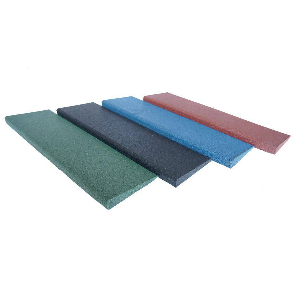 Eco-Sport 1 in. x 6 in. W x 19.5 in. L Coal Interlocking Rubber Flooring Ramp (1-Pack) - Hercitys