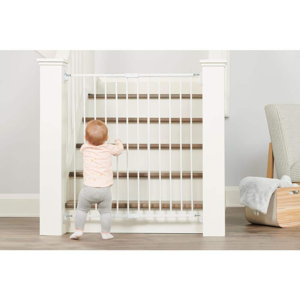 Extra Tall Top of Stairs Metal Safety Gate 36 in. Tall – White - Hercitys