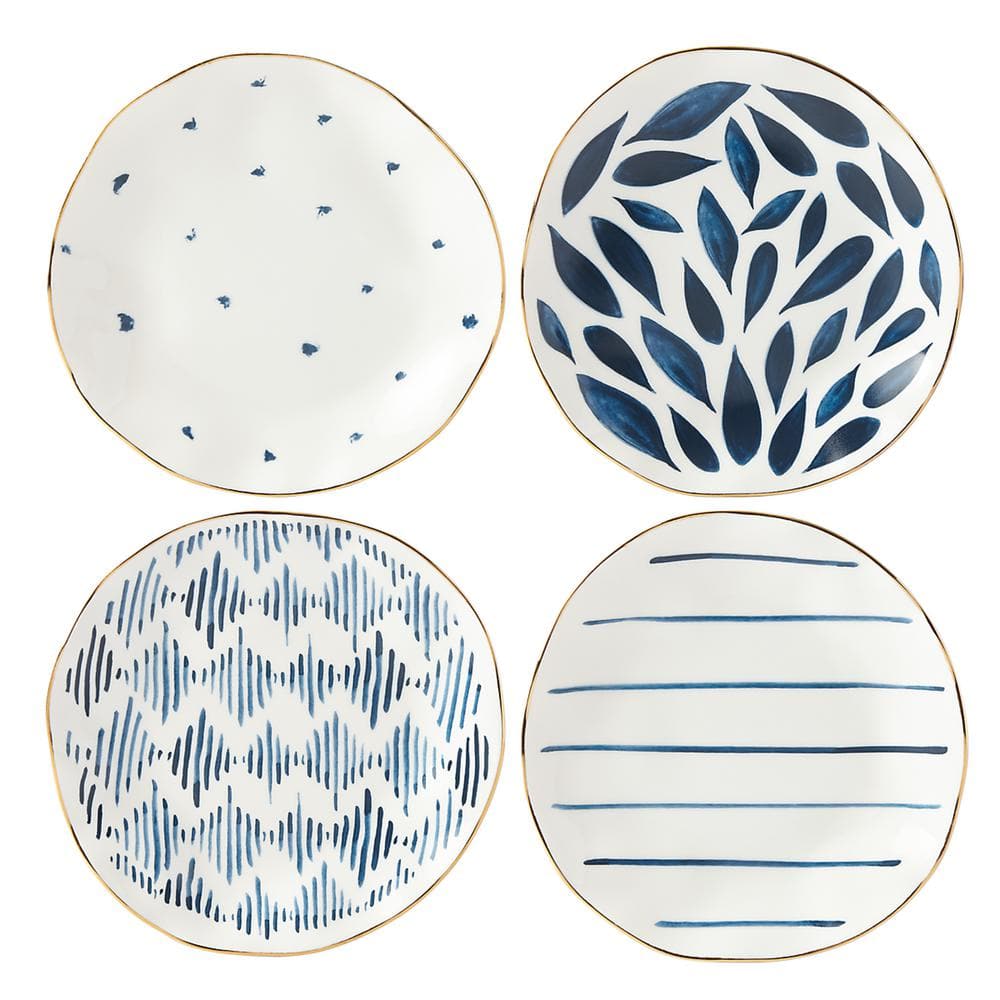 Blue Bay White Tidbit Plate (Set of 4) - Hercitys