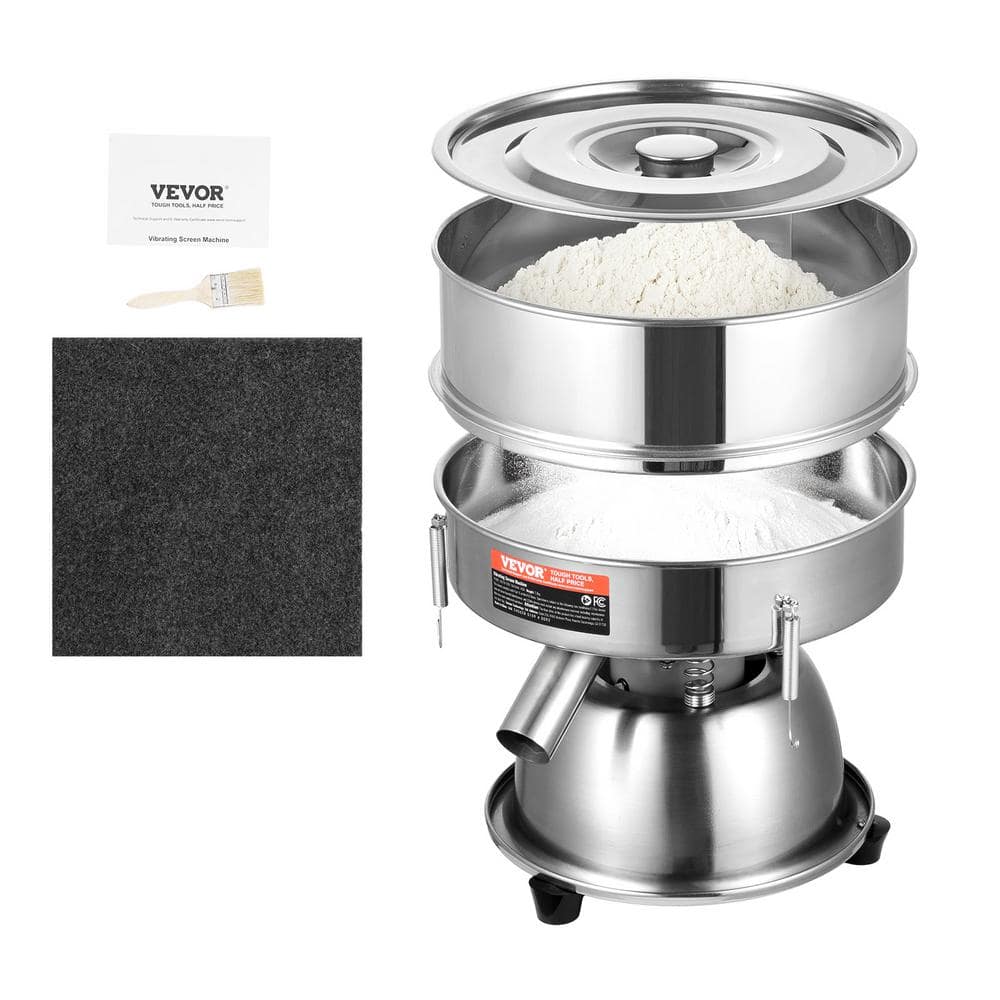 Automatic Electric Vibrating Sieve, Stainless Steel Sifter Shaker Machine 12+80 Mesh, 45-Watt Automatic Powder Sifter - Hercitys