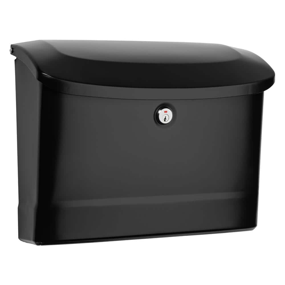 Princeton Black, Medium, Steel, Locking Wall Mount Mailbox - Hercitys