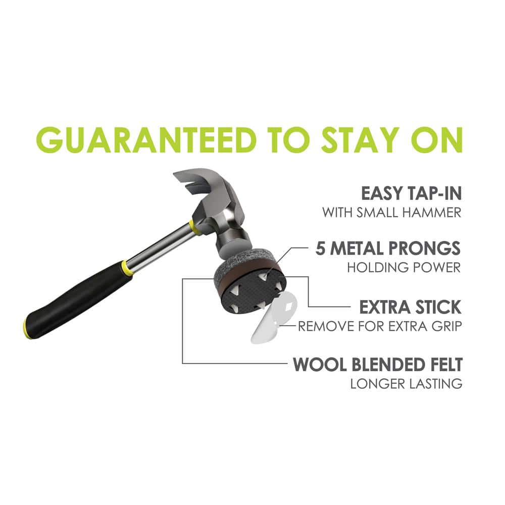 GorillaFelt 1 in. Tap-In Wool Blended Felt Pads (32-pack) - Hercitys