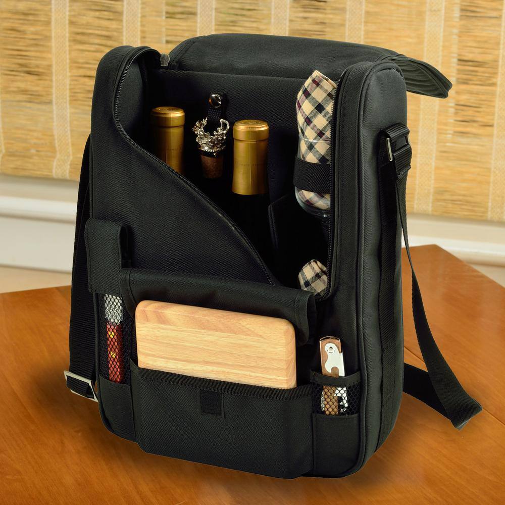 Bordeaux Wine and Cheese Cooler Bag with Glass Wine Glasses Equipped for 2 - Hercitys