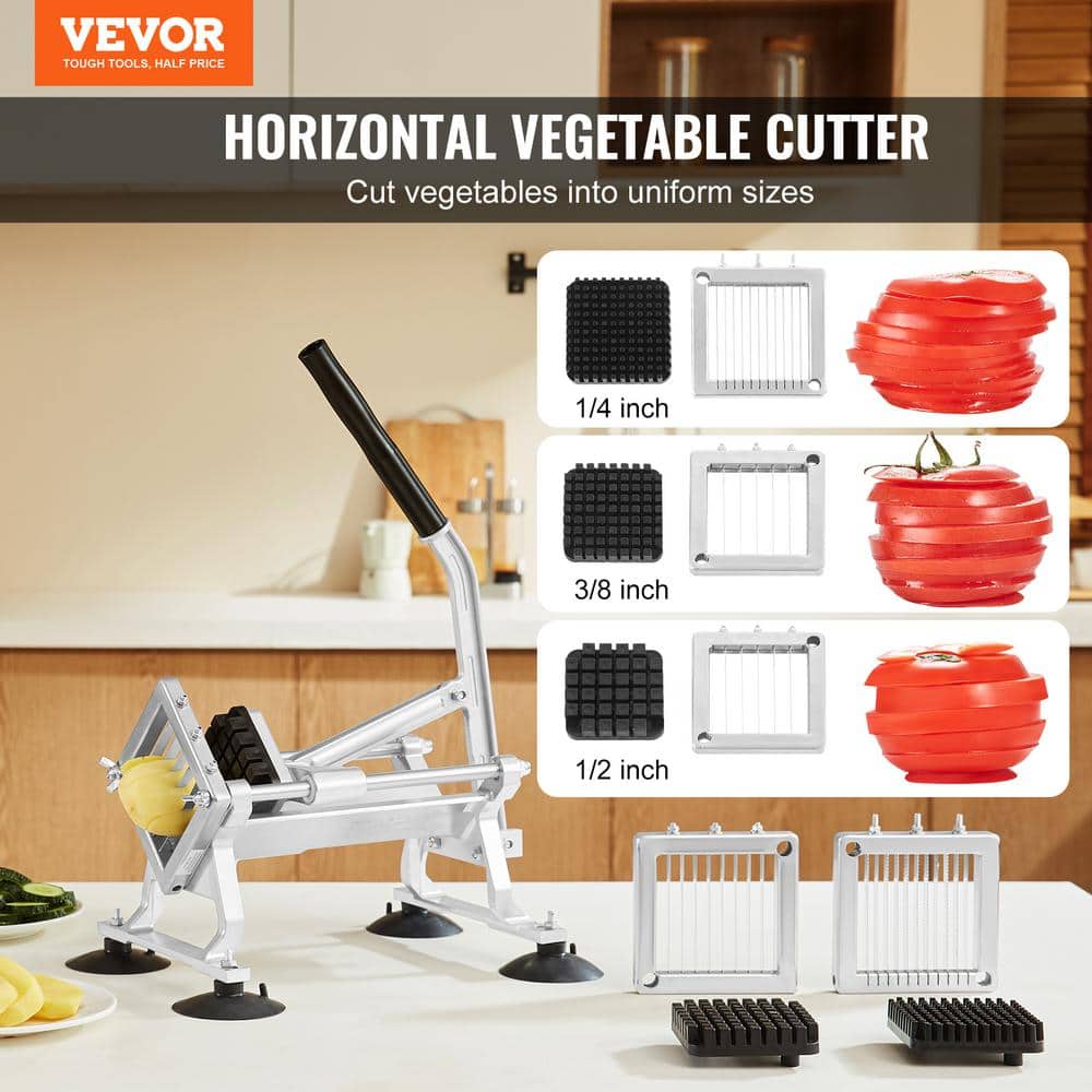 Commercial Vegetable Slicer 1/4 in.+3/8 in.+1/2 in. Fruit Slicer Stainless Steel and Aluminum Alloy Vegetable Cutter - Hercitys