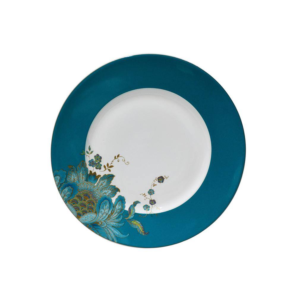 Eliza 16-Piece Casual Teal Porcelain Dinnerware Set (Service for 4) - Hercitys