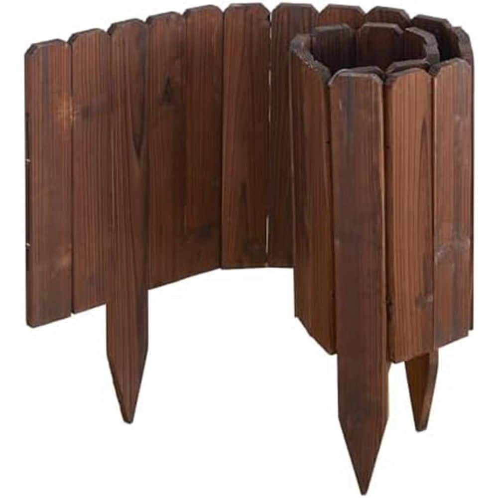 Wooden Garden Edging Border, 48 in. L x 11.8 in. H, Decorative Landscape Fence, 3-Pack - Hercitys