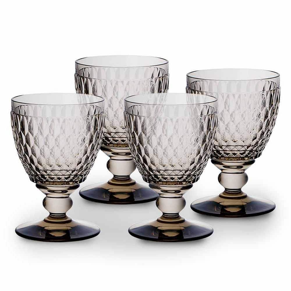 Boston 11.75 oz. Water Goblet in Smoke Glass Set (Set of 4) - Hercitys