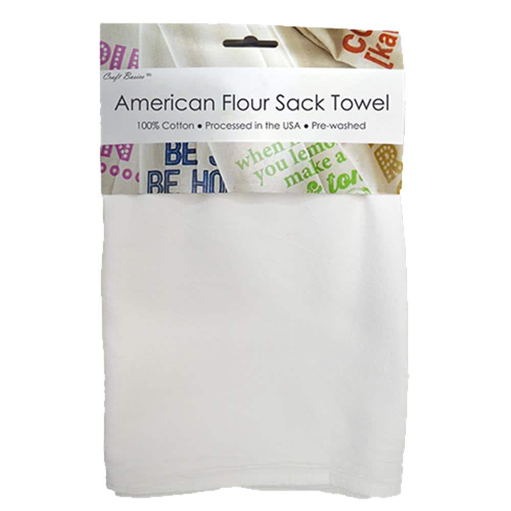 American 28 in. x 29 in. Soft White Flour Sack Towel (10-Pack) - Hercitys