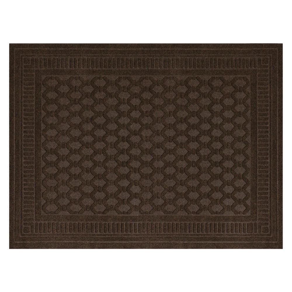 Embossed Mocha Brown 3 ft. x 4 ft. Indoor Outdoor Door Mat - Hercitys
