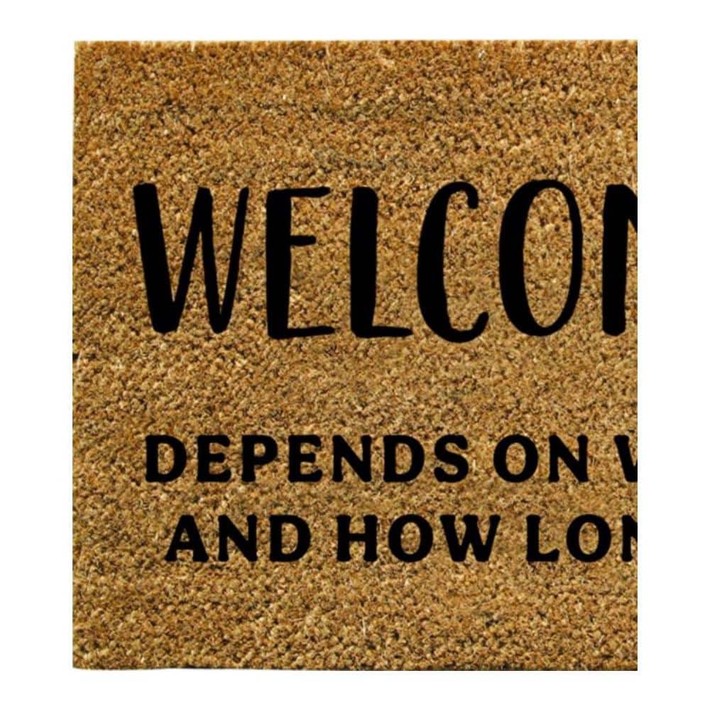 Black and Brown 16 in. x 28 in. Nature Coir Welcome to the Sh*tshow Door Mat - Hercitys