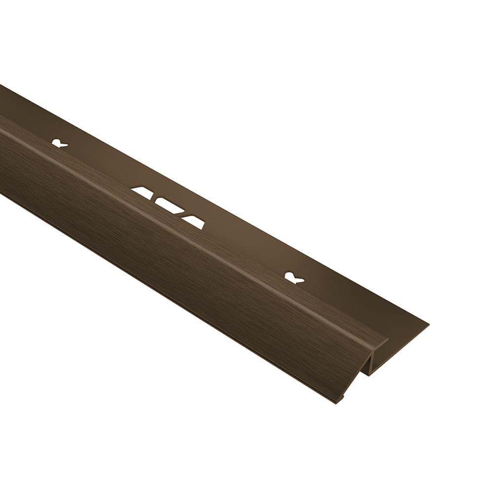 Vinpro-U Brushed Antique Bronze Anodized Aluminum 5/32 in. x 8 ft. 2-1/2 in. Metal Reducer Resilient Tile Edge Trim - Hercitys