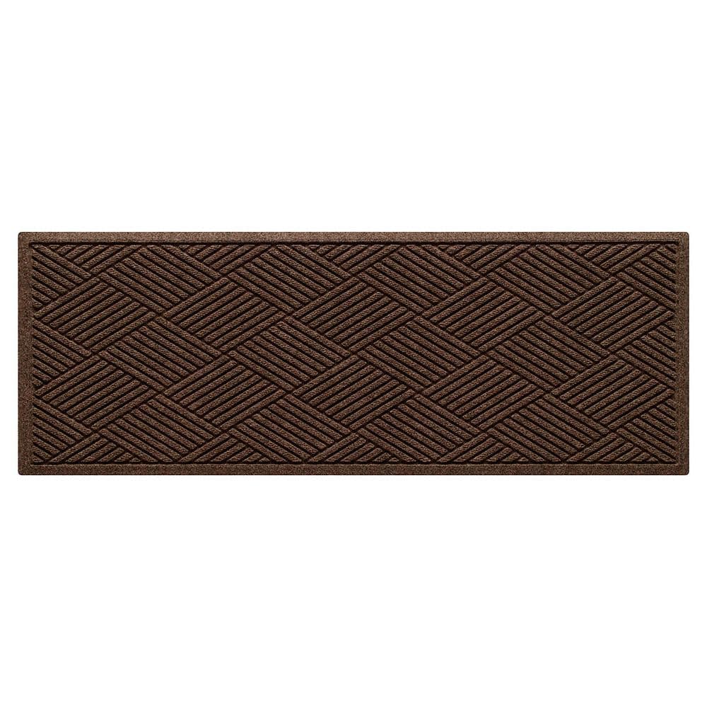 Waterhog Diamonds 35 in. x 100 in. PET Polyester Indoor Outdoor Runner Dark Brown - Hercitys
