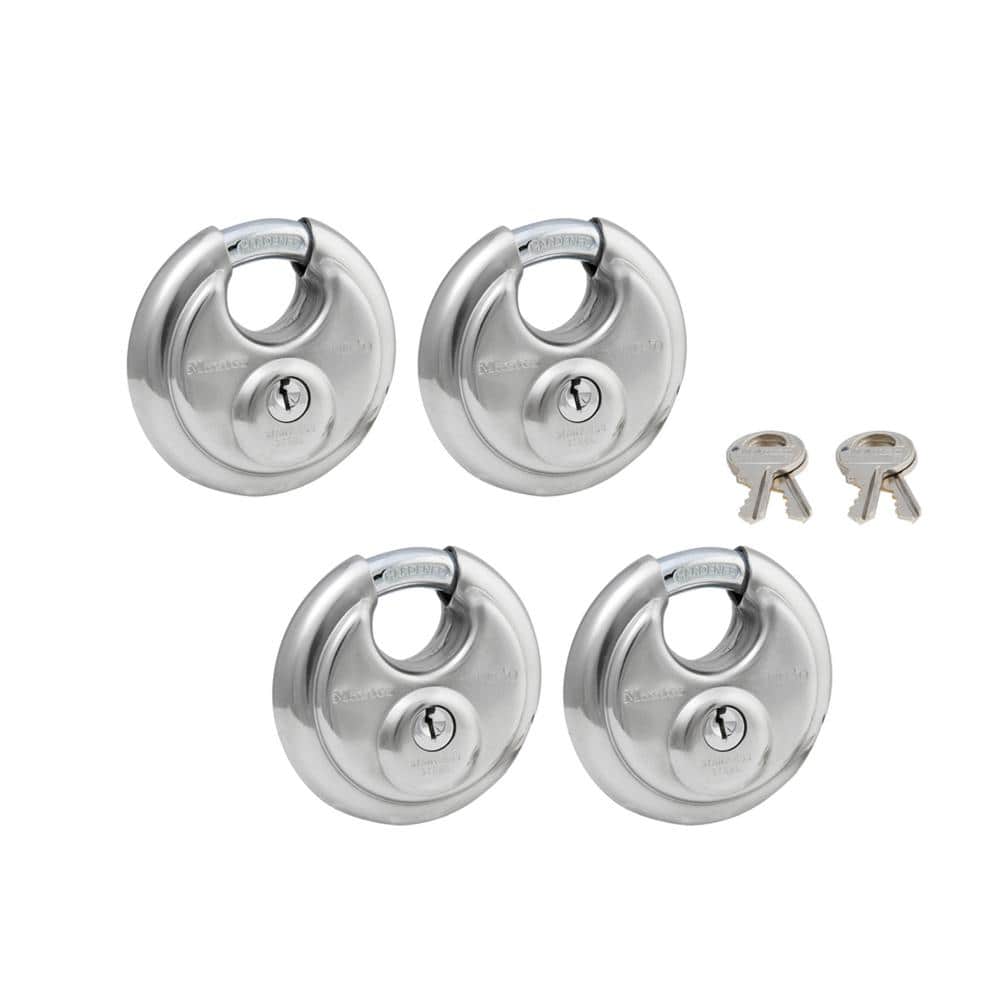 Contractor Pack: Outdoor Shrouded Heavy Duty Padlock with Key, 4 pack - Hercitys