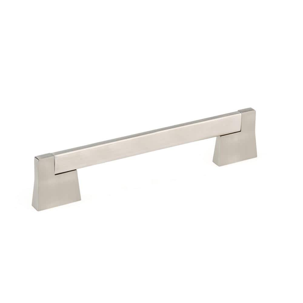 Manhattan Collection 6-5/16 in. (160 mm) Modern Brushed Nickel Rectangular Cabinet Bar Pull - Hercitys