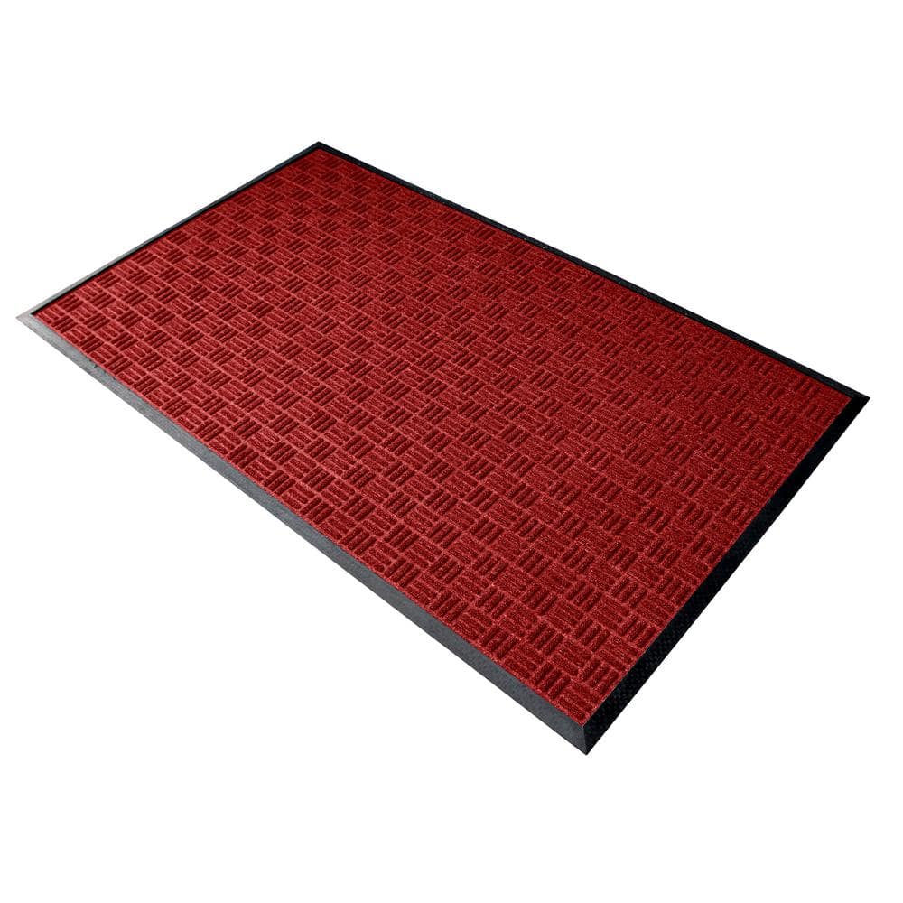 Crossbar Red 24 in. x 36 in. Commercial Entrance Mat - Hercitys
