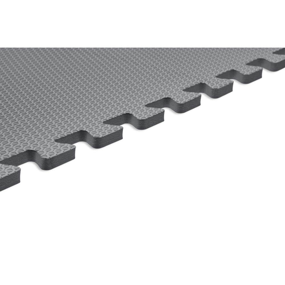 Gray 24 in. x 24 in. x 0.47 in. Foam Garage Flooring Interlocking Mat (6-Pack) - Hercitys
