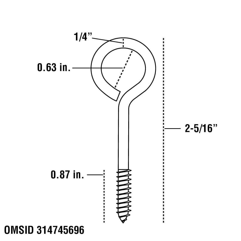 Screw Eye 1/4 in. x 2-5/16 in. Z CP - Hercitys