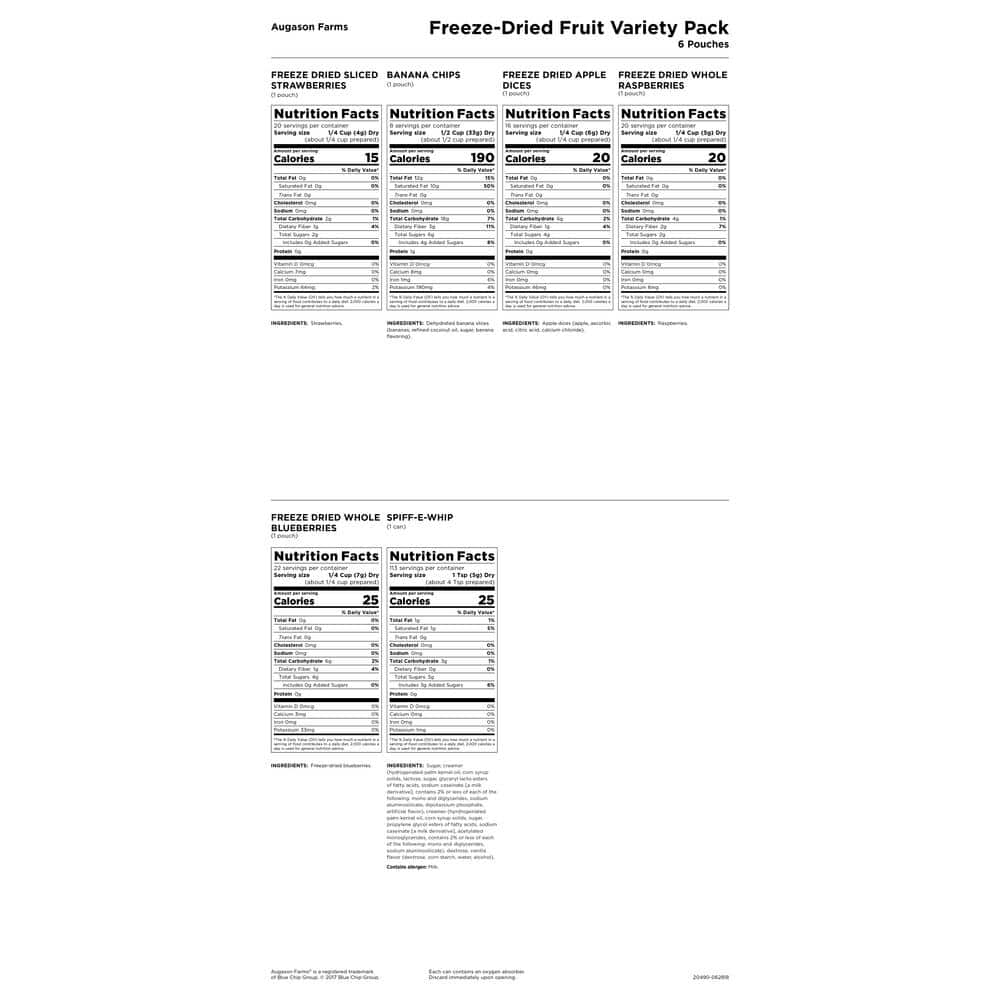 Freeze-Dried Fruit Variety Pail Emergency Food Supply 6 Varieties 4 Gal. Pail 30 Year Shelf Life - Hercitys