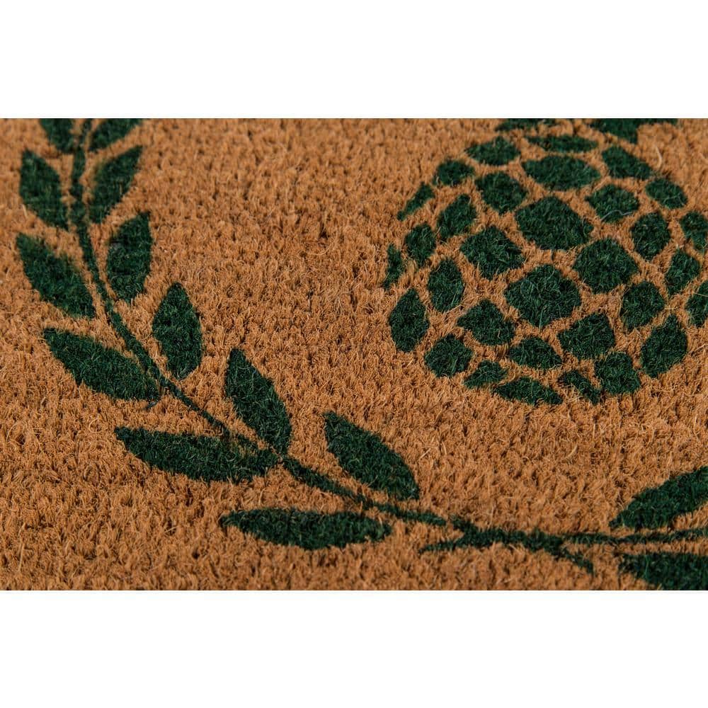Park Pineapple Green and Natural 1 ft. 6 in. x 2 ft. 6 in. Indoor/Outdoor Doormat - Hercitys