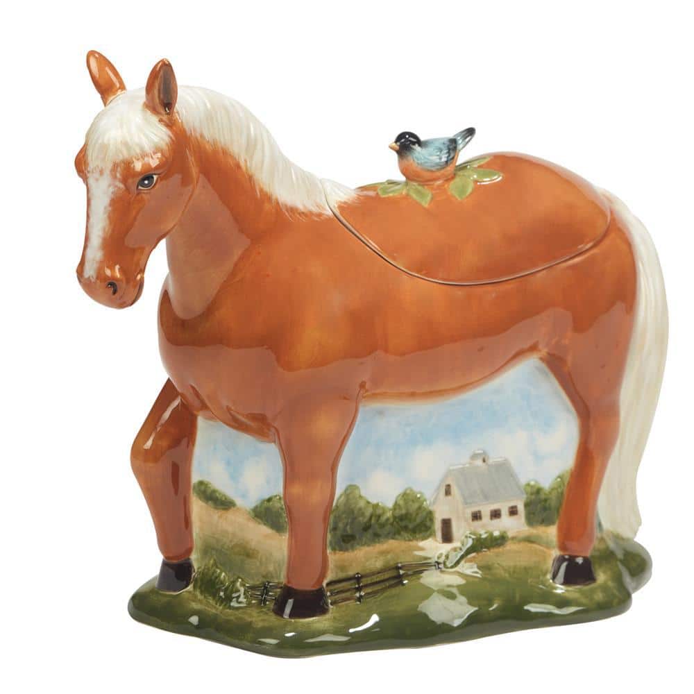 York Stables 1-Piece 3-D Horse Cookie Jar - Hercitys