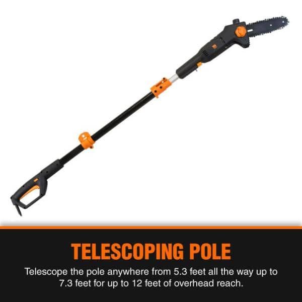 6-Amp 8 in. Electric Telescoping Pole Saw - Hercitys