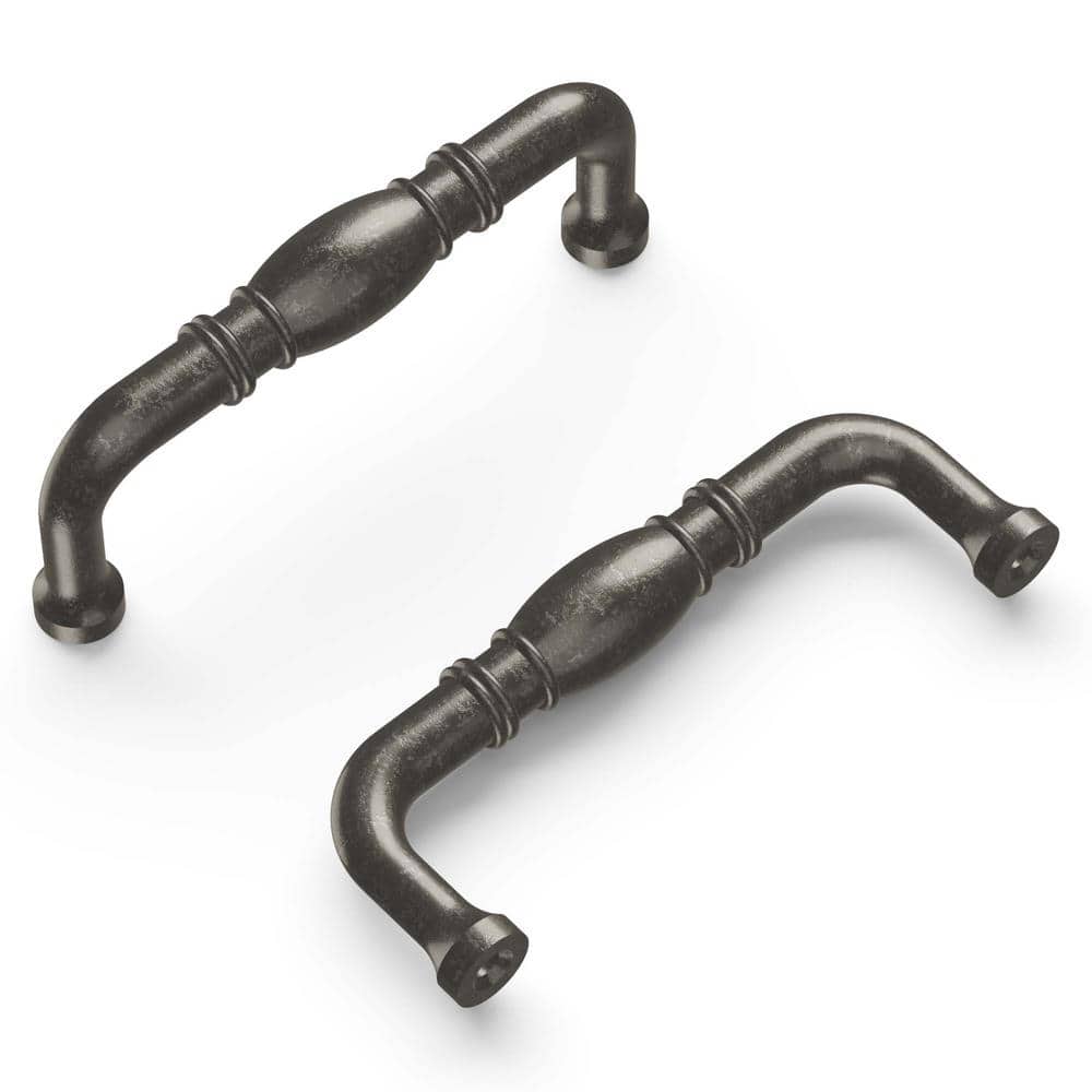 Williamsburg 3 in. (76 mm) Distrressed Black Nickel Vibed Cabinet Pull Bar Pull (10-Pack) - Hercitys