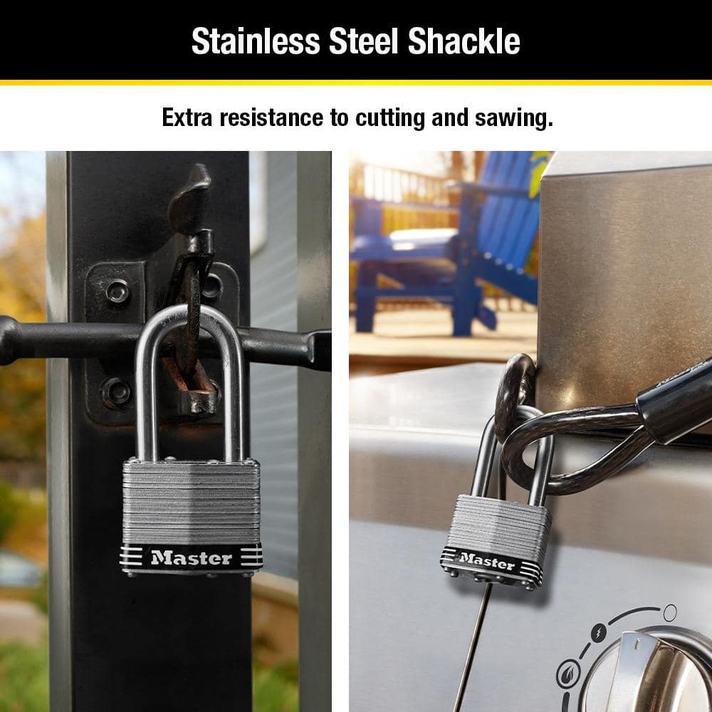 Stainless Steel Outdoor Padlock with Key, 1-3/4 in. Wide, 1-1/2 in. Shackle - Hercitys