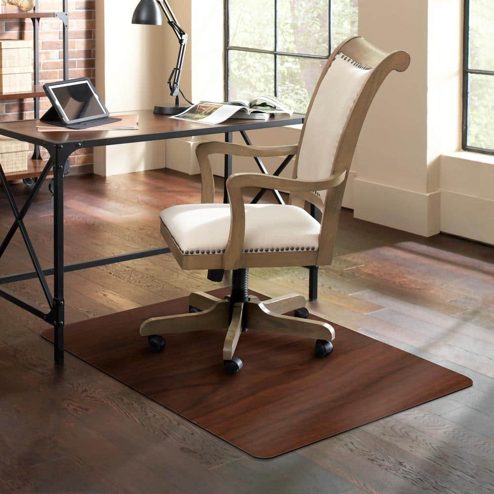 Trendsetter Rectangle Chair Mat for Hard Floors 36 in. x 48 in. Dark Cherry Woodgrain - Hercitys